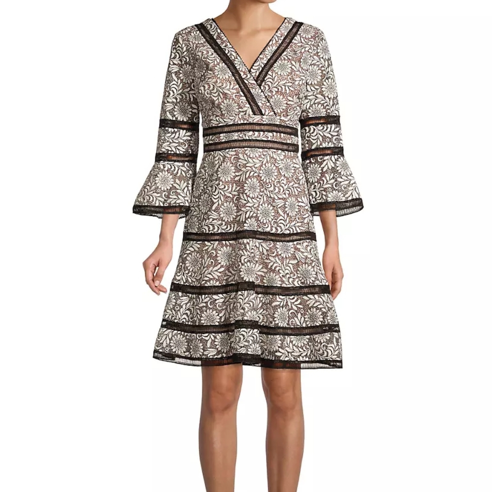 SHANI Surplice Neckline Lace Dress - Picture 3 of 6